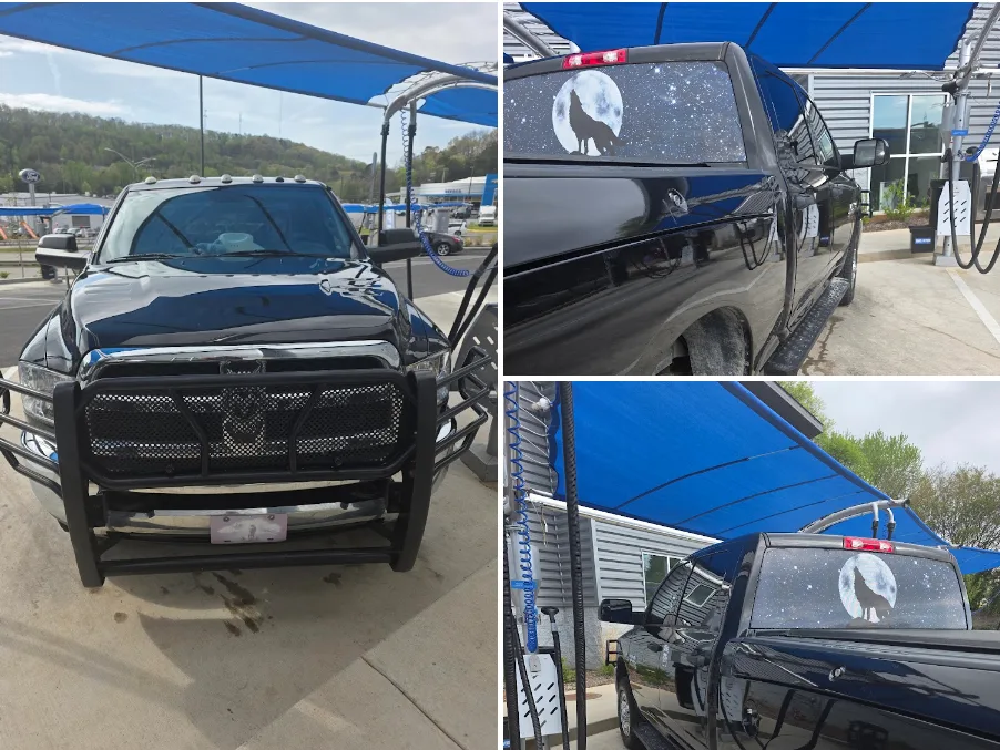 Black Ram 2500 truck at Zoom Wash vacuum bays, shared by George L. in his Google review